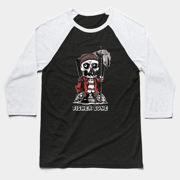 Fish Bone Baseball T-Shirt by Magniftee
